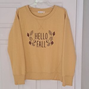 C&C California hello fall crewneck gold Rust sweatshirt.  Size L.